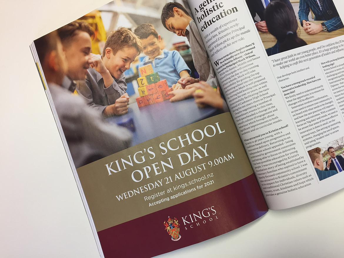 King's School advertisement