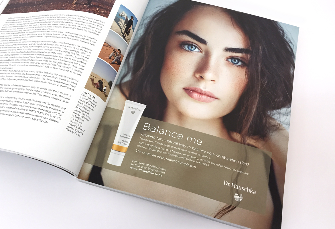 Print advertisement for Dr Hauschka skincare product